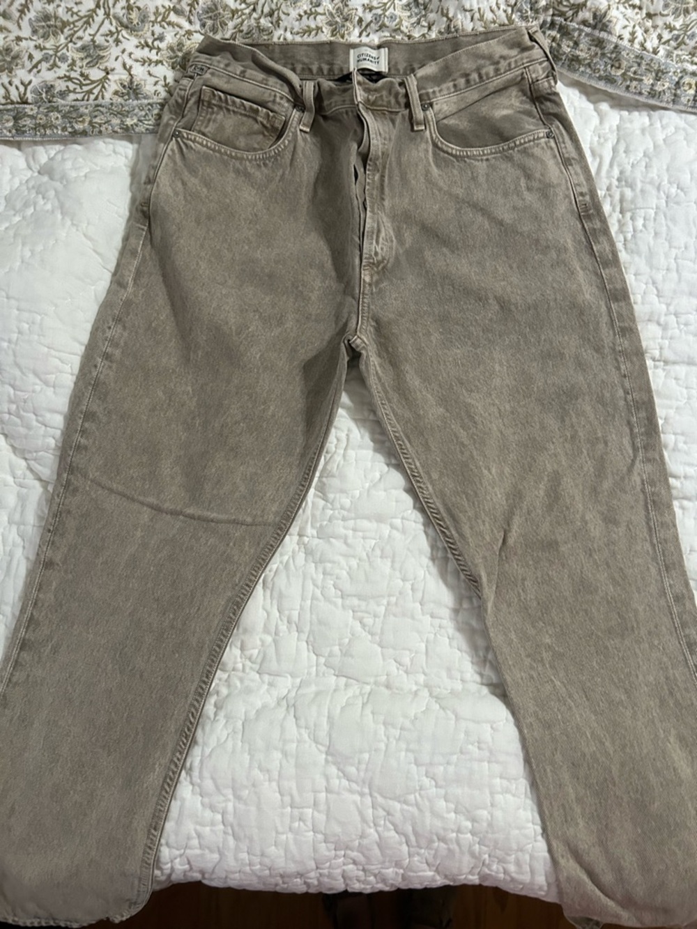 Citizens Of Humanity Washed Taupe High-Rise Jeans